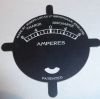 Ampmeter face plate, left hand charge 8-4-0-4-8 1-13/16" diam Ampmeter face plate, left hand charge 8-4-0-4-8 1-13/16" diam