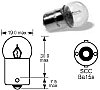 Bulb, Indicator, 12V 15w, BA15s sm glass