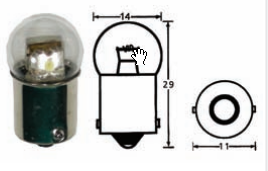 Bulb, Indicator / parking , LED 12v white -ve earth (pr)