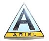 Badge, lapel, Ariel, Triangle, black A on blue over gold Badge, lapel, Ariel, Triangle, black A on blue over gold