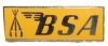 Badge, lapel, BSA , silver on yellow, piled arms, rectangular