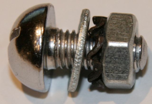 Bolt, domed + nut, (set screw), for mudguard stays - Click Image to Close