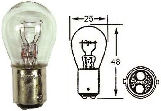 Bulb, Tail light/stop, 12V 21/5w Bay15d, offset pins
