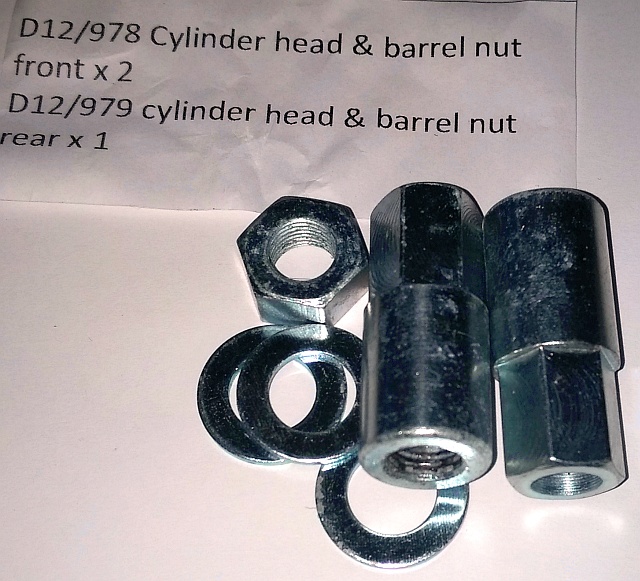 Nuts, cylinder head barrel nuts, Norton early twins (set)