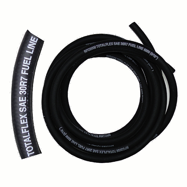 Fuel hose, 1/4in, 6mm, black, sold by 0.5m
