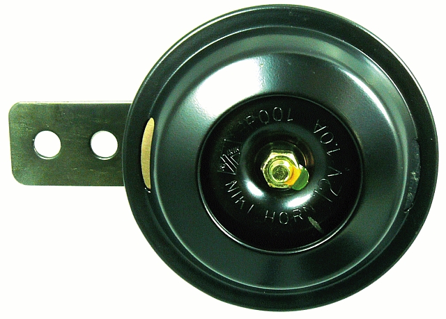 Horn 12V, 72mm dia, black - Click Image to Close