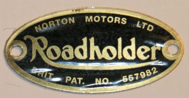 Badge, front forks, inc rivets, Norton LRH (ea) - Click Image to Close
