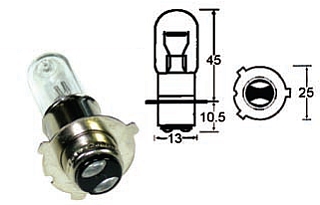 Bulb, Headlight, P15D-25-3 12v 35/35w, Halogen H6