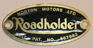 Badge, front forks, inc rivets, Norton LRH (ea)