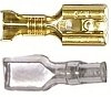 Wiring, spade terminal, female, brass, with sleeve (ea) (image for) Wiring, spade terminal, female, brass, with sleeve (ea)